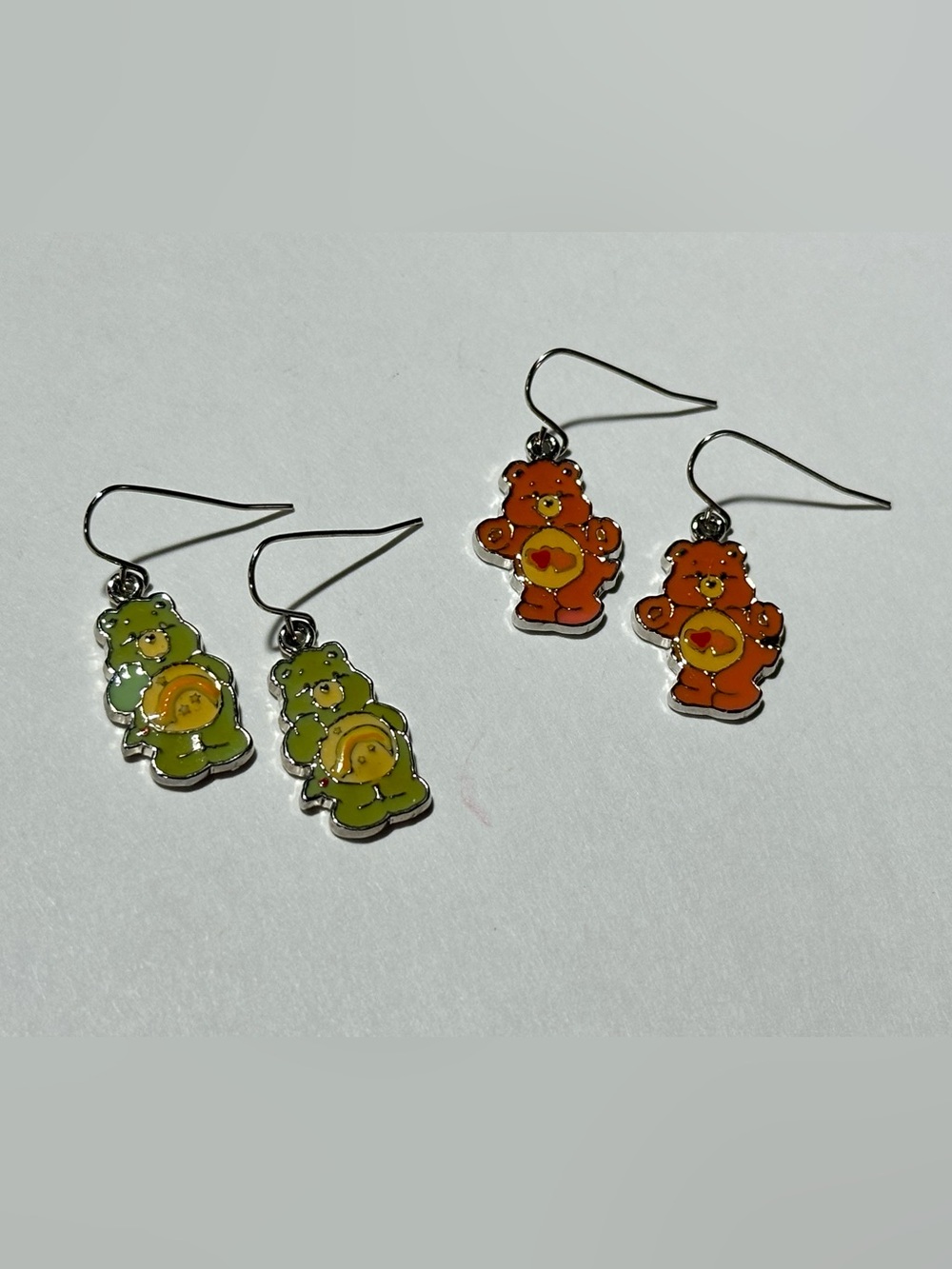 Y2K Carebear Earring Lot Love-A-Lot Wish Bear Enamel 80s 90s Nostalgic Girlie
